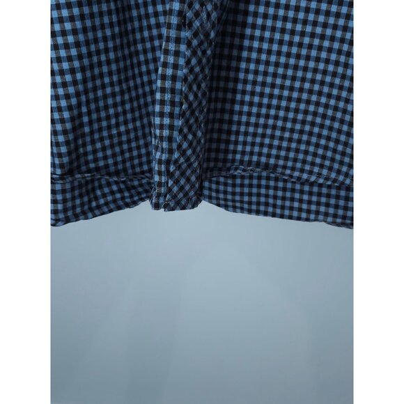 Ben Sherman Men's Blue & Brown Gingham Stretch Long Sleeve Button-Up Shirt - Picture 6 of 8